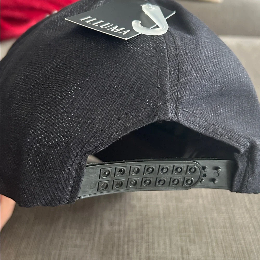 ILLUMA Black Bling Snapback Baseball Hat Silver Rhinestone Studs NWT